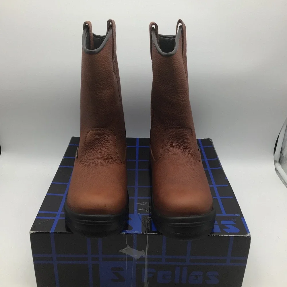 S‎ Fellas Orion Composite Toe EH PR Brown Leather Work Boots Mens Size 9.5 NEW